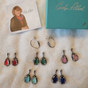 Carolyn Pollack Lasting Connections Hoop Earrings With Charms